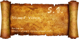 Stumpf Vince névjegykártya